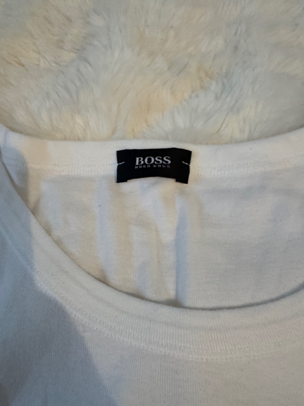 Boss White Ribbed Tank Top - Picture 3 of 3